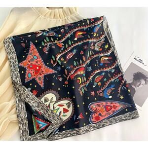 Tree Print Square Scarf Wrap – Lightweight Beach Shawl, NWT